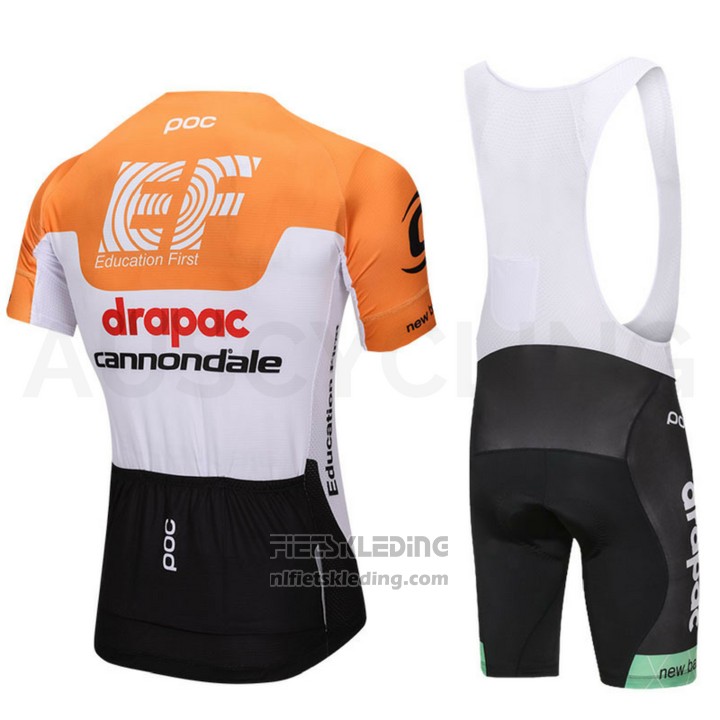 2018 Fietskleding Cannondale Drapac Wit en Oranje Korte Mouwen en Koersbroek